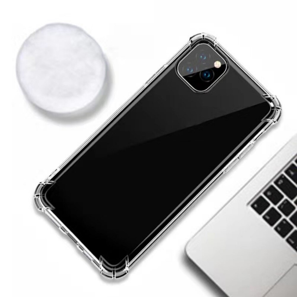 Capa transparente para iphone 11 pro max, capa à prova de choque macia de tpu