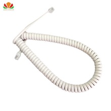 Hvid 85cm lang telefonledning ret 5m mikrofon modtager linje  rj22 4 p 4c stik kobbertråd telefon kurve håndsæt kabel