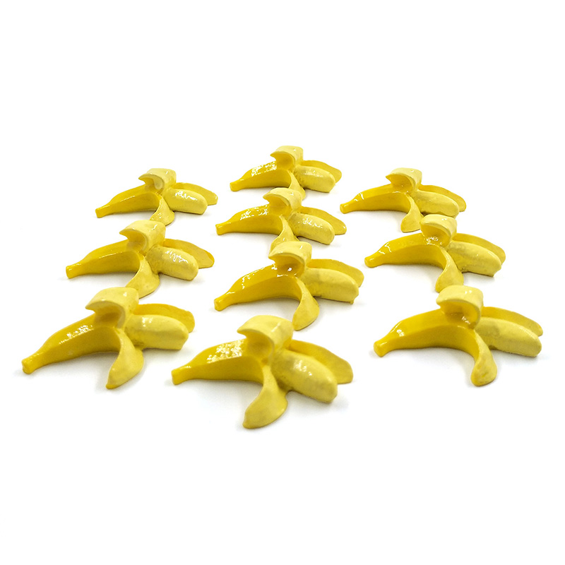 10 stks Simulatie Banaan Miniatuur Beeldje Cartoon Fruit Pretend play Voedsel Keuken Speelgoed Poppenhuis DIY Accessoires Baby Cadeau: Default Title