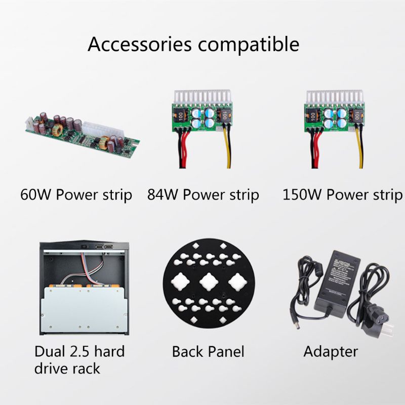 Boîtier HTPC 2.0 USB pour ordinateur de bureau gamer, avec alimentation électrique, pour la maison ou le bureau, châssis FH01, Mini ITX