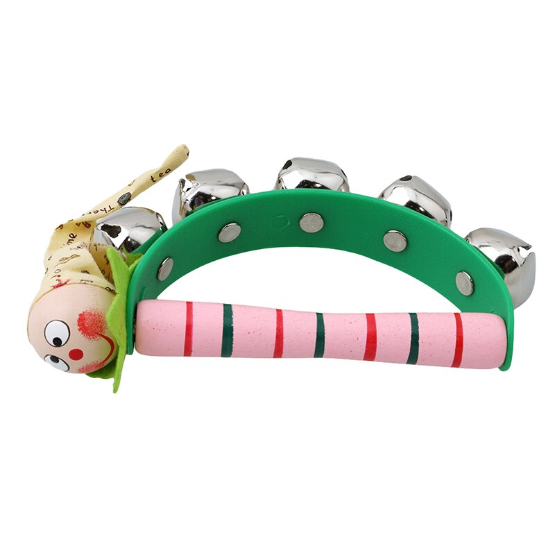 0-12 Months Cute Baby Toys Wooden Rattle Colorful Cartoon Clown Musical Bell Shake Toys Toddler Kids Rattle Toy Random Color