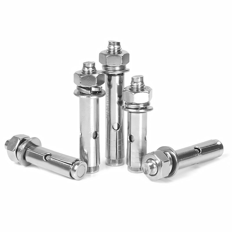 4 PCS M6 x 60 Expansion Bolt 304 Stainless Steel M6 x 60 mm Sleeve Anchor Bolts for Brick Wall Concrete