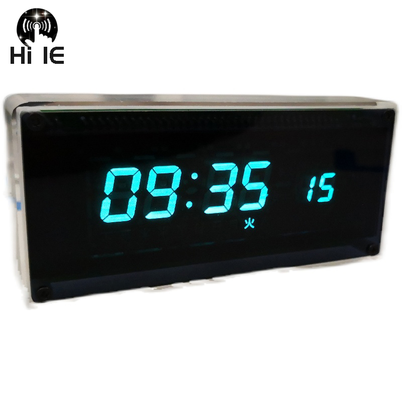 Creatieve Desktop Vfd Klok Vfd Wifi Klok Digitale Led Klok Thuis Klok Omgevingslicht Vfd Screen Met Zwaartekracht Sensor