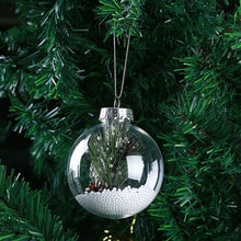 12 st plast klar transparent boll 6/8/10cm öppna småsak julgransdekorationer hängande diy dekoration bollar