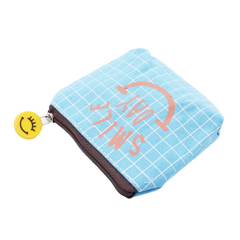 Schattige canvas dames handtassen blauw roze geel grijs 4 stijl college wind stof sleutel portemonnee glimlach dag