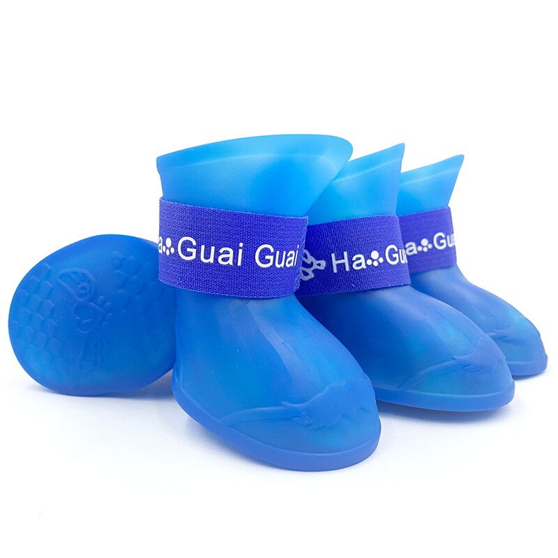 S Dog Shoes Pet Waterproof rain Balloon Rubber Boots Footwear cat Socks For small dogs Corgi Teddy Bichon: Navy Blue