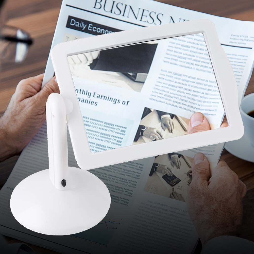 3X Desktop Vergrootglas Met Led Light Verlicht Vergrootglas Scherm 360 Graden Rotatie Voor Oudere Lezen Krant Boeken