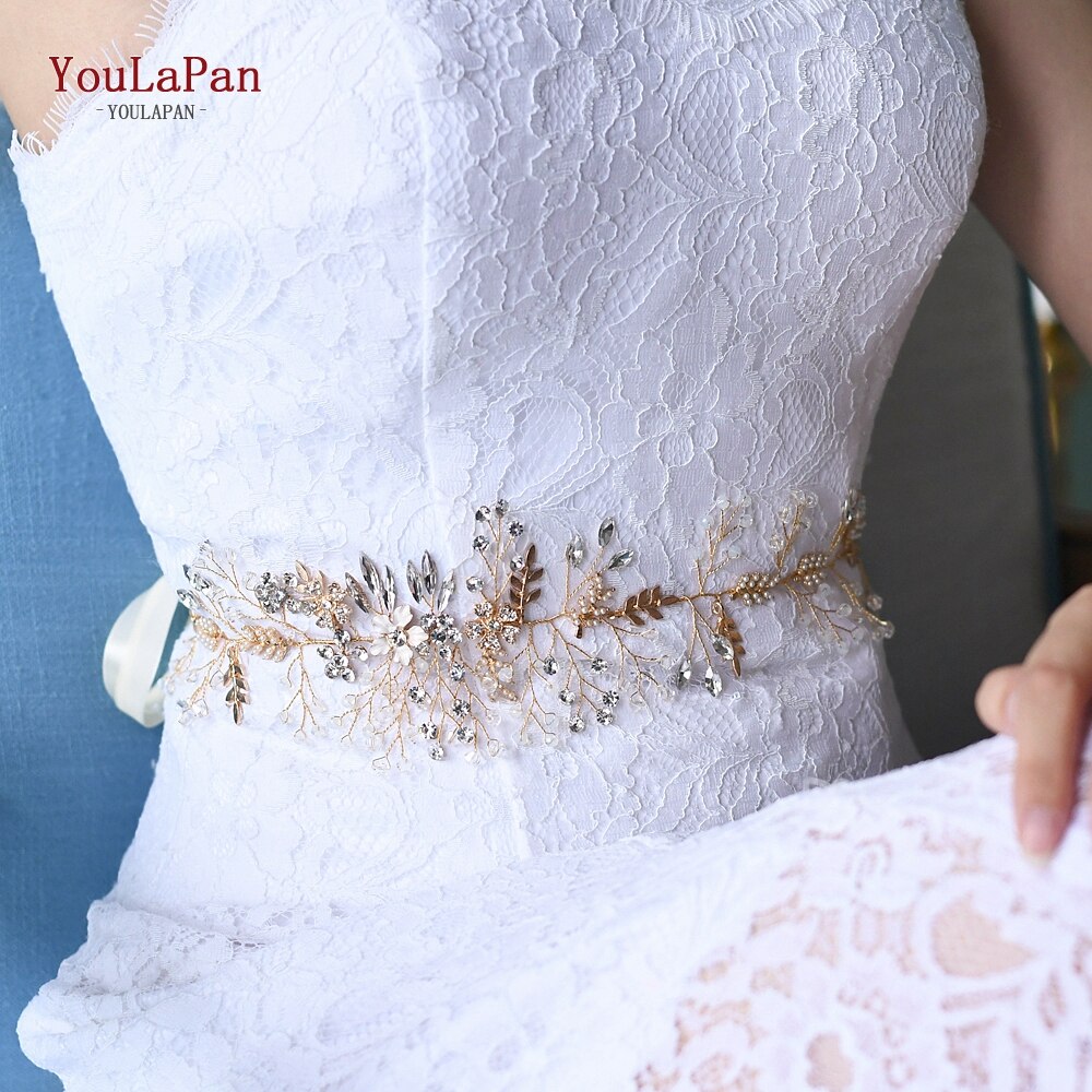 open lace back dress Stella Delicate Rose Gold Vine Wedding Dress Belt  LC&B Bridal