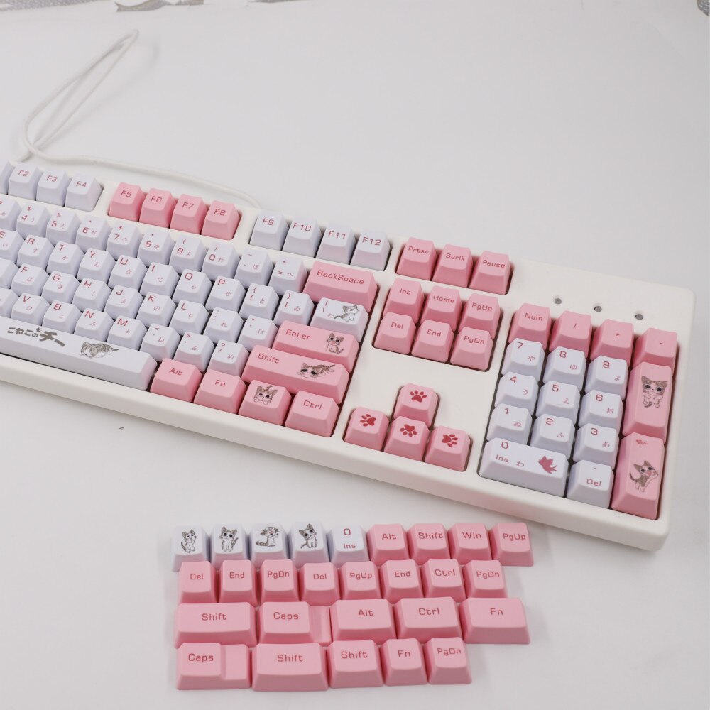 131 Tasten PBT Tastenkappen Rosa - MOA Profil Für Mechanische Tastaturen