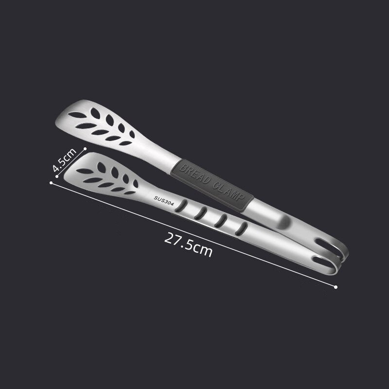 Leaves Hollow Shape Food Tongs Steak Bread Meat Clip Stainless Steel Barbecue Clamp Home Cooking Tools Kitchen Accessories: Sanding