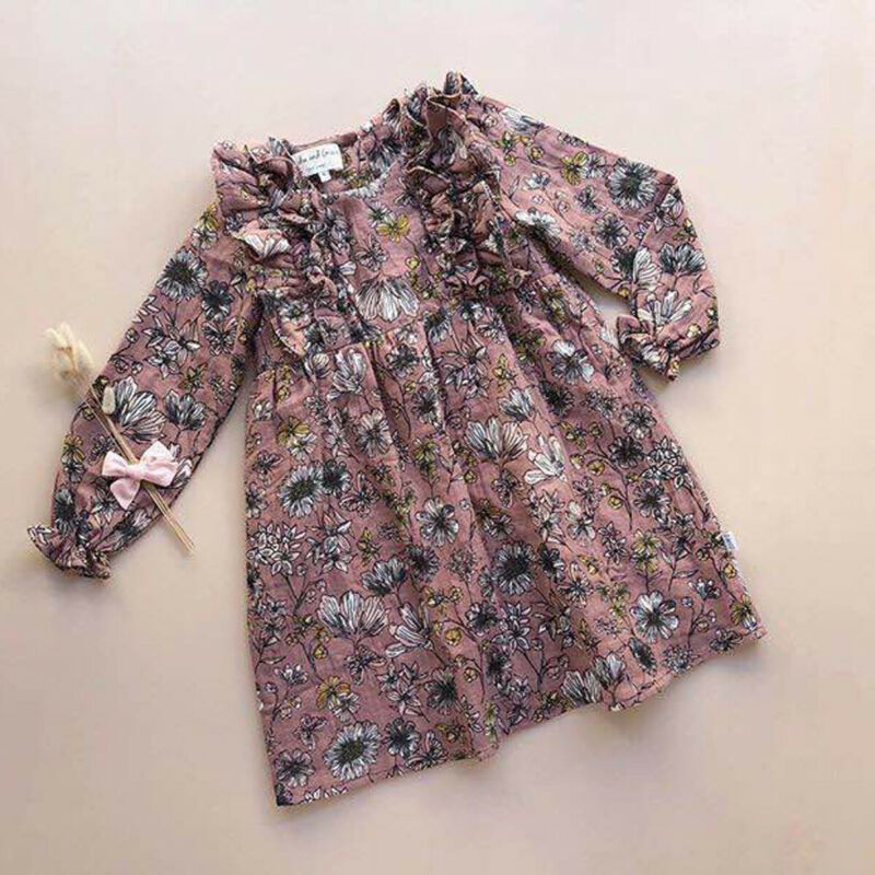 Newest Cute Toddler Kids Baby Girl Clothes Lovely Flower Long Sleeve Shirt Tops Cotton Outfits Clothes