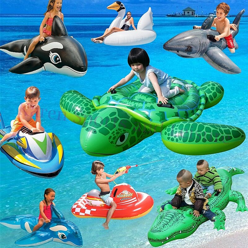 Cartoon Swim Floats Rafts Bed Air Mattress Floating Row Inflatable Pool Buoy Summer Swimming Water Boat Floating Row Kickboard