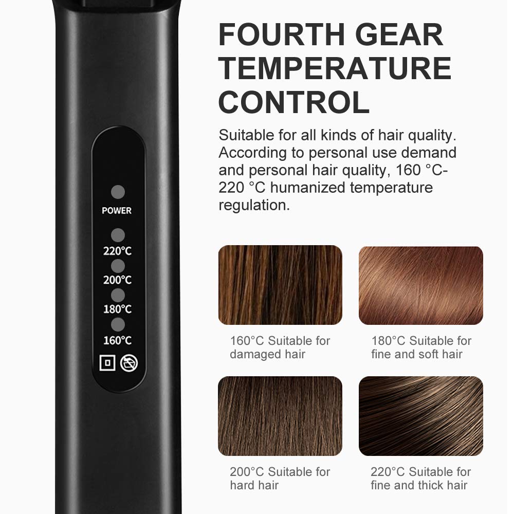 Steam Hair Straightener Ceramic Tourmaline Ionic Flat Iron Four Adjustable Temperature Wide Plate For All Hair Type