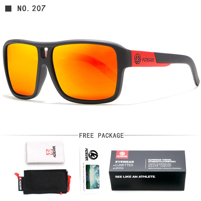 Kdeam originele gepolariseerde vierkante zonnebril voor heren zomer outdoor & reizen  uv400 brillen heren sport stijl zonnebrillen  gr6: C207