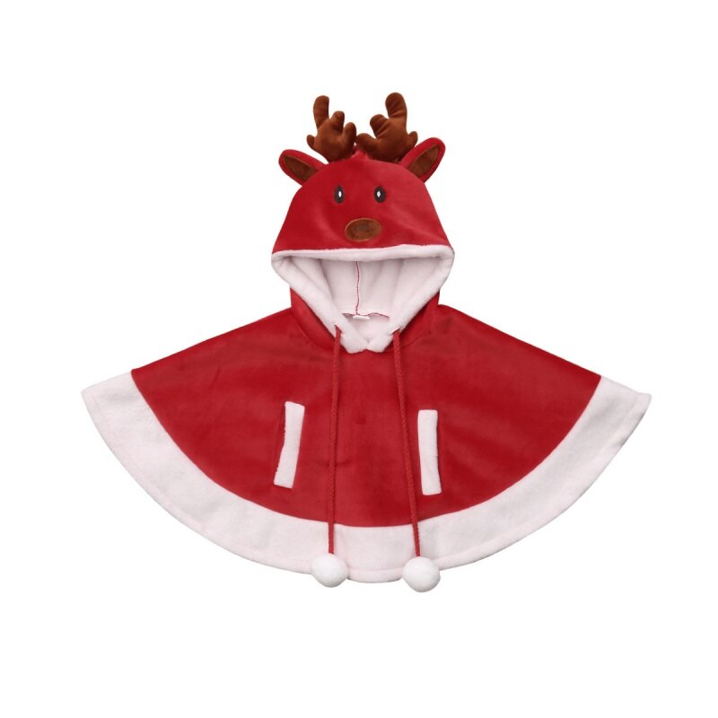 ✿bb-barn vinterkappa bebis flickkläder juldräkter kappa barn poncho huva cape kappa snödräkt: 4t