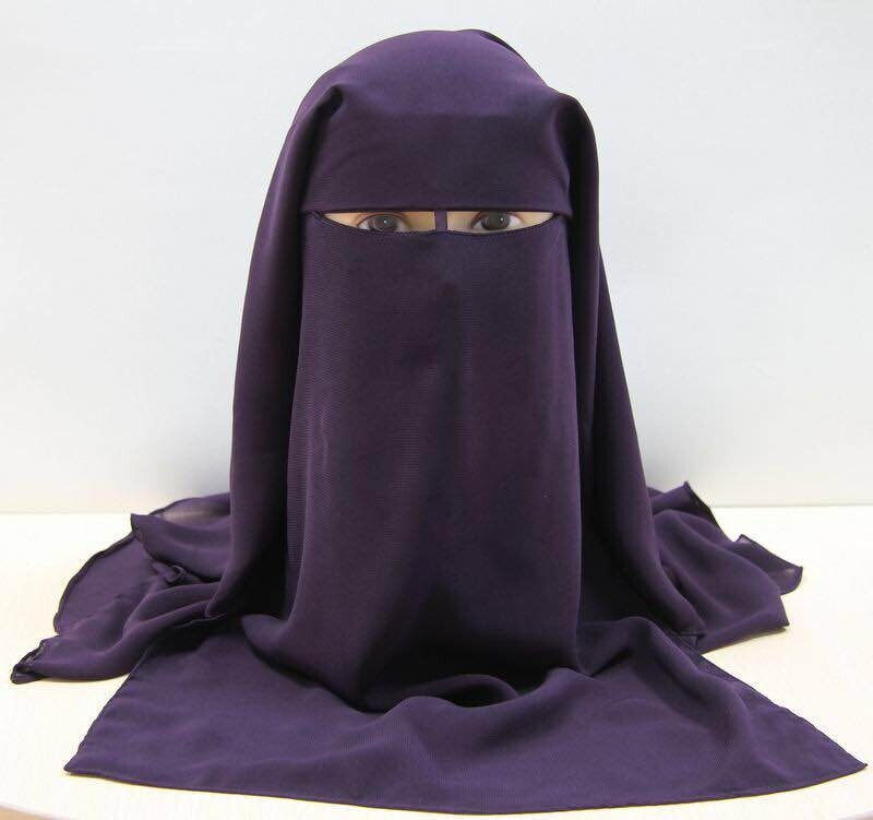 Islamique 3 couches Niqab Burqa Bonnet Hijab Cap voile musulman Bandana écharpe chapeaux noir visage couverture Abaya Style Wrap tête couvrant