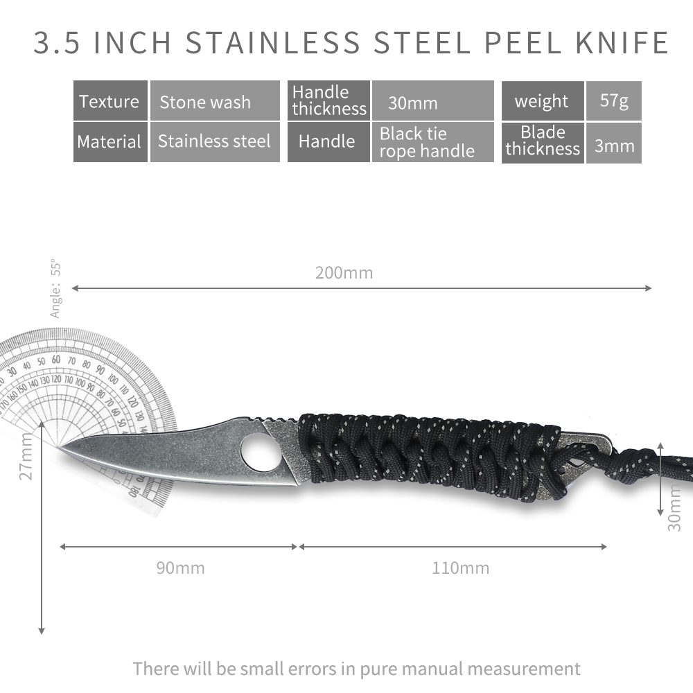 Cuchillo de cocina de acero de alto carbono para Chef, Piedra afiladora, caja de de 3,5 pulgadas, pelador de fruta, rebanador, lavado de piedra: A 1PC 3.5 INCH
