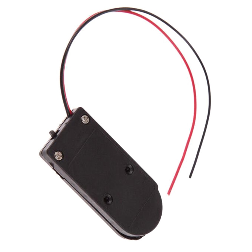 1pc Hold 2x CR2032 Button Coin Cell Battery Holder Case Storage Black Box 6V Wire Lead ON/OFF Switch