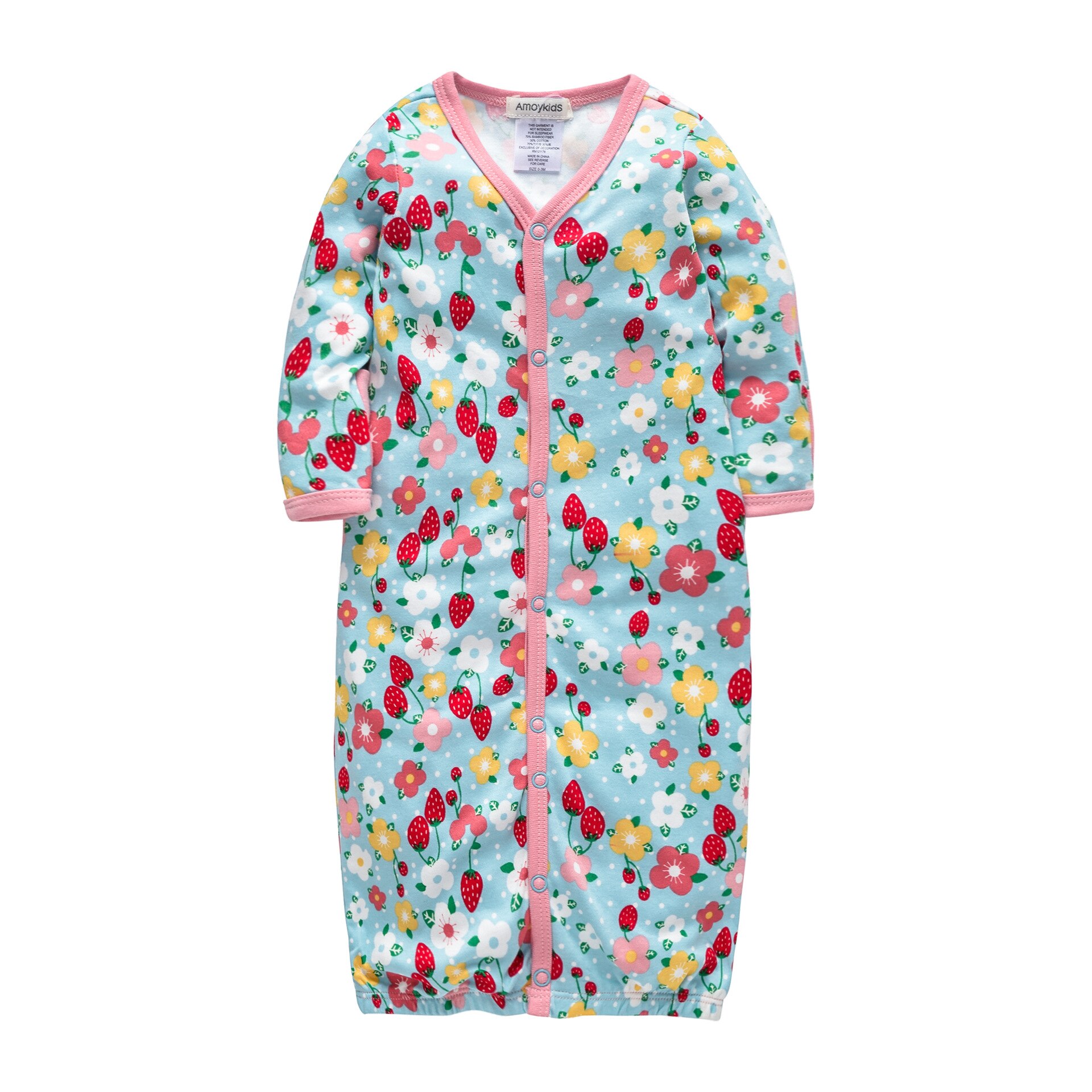 Baby Slaap Rok Jumpsuits Amfibische Bloem Vrouwelijke Baby Pyjama Rok Vrijetijdskleding Lange Mouw Van De Meisjes Lente Nachtkleding: 3M