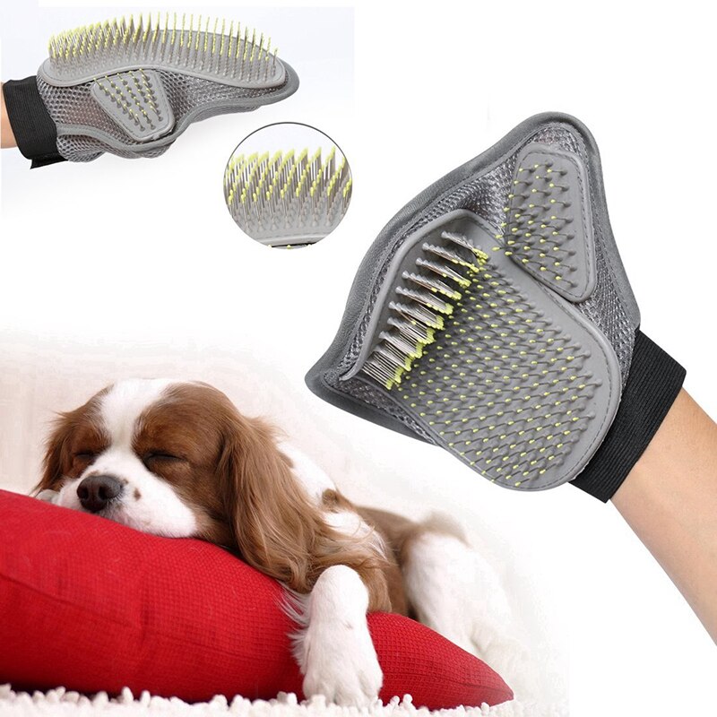 Guante de cepillo para mascotas, manopla de goma Flexible para masaje de perros y gatos, herramienta de limpieza para cachorros, peine de aguja
