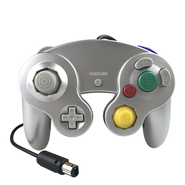 DATA FROG Classic Wired Controller Joypad Joystick Gamepad For Nintend For Gamecube Controller For Wii Vibration Gameing: Silver