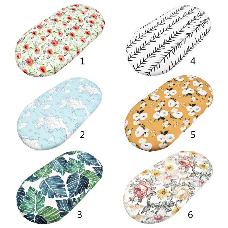 1 Pc Baby Mozes Mand Vel Afdrukken Mini Cradle Beddengoed Protector Wieg Zorg Veranderende Tafel Pad Matras Verwijderbare Cover