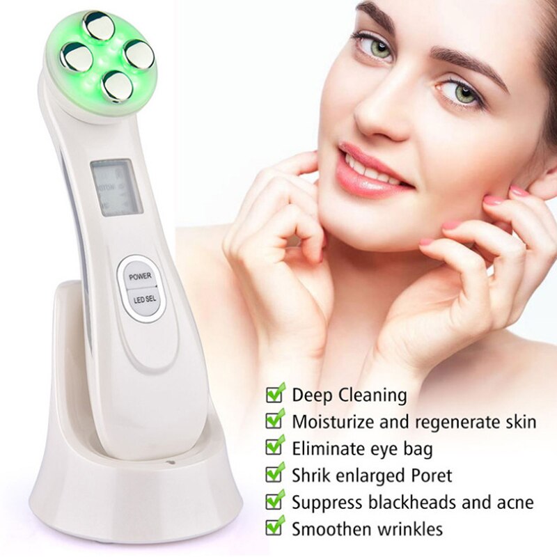 6IN1 RF & EMS Radio mésothérapie électroporation visage beauté stylo radiofréquence LED Photon visage rajeunissement de la peau dissolvant rides