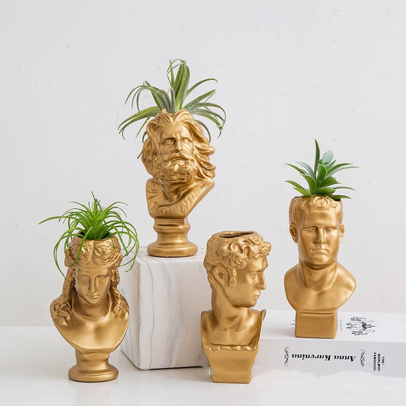 Nordisk venus staty skulpturer blomkruka david figur gipsväxt torkade blommor kruka hantverk skissa vardagsrum dekoration