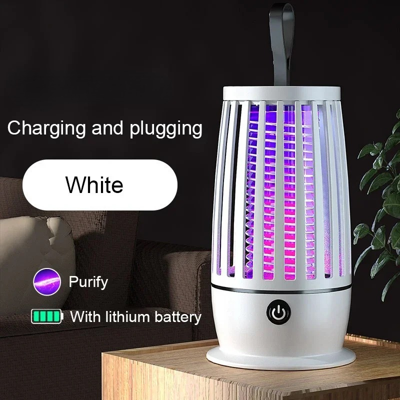Bärbar mygglampa usb-laddningsbar elektrisk flugfälla insektsavvisande utomhus ljudlös mygglampa: Ljusgrön