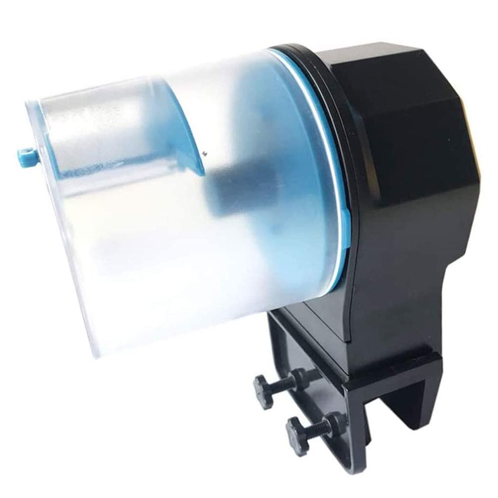 Automatic Fish Feeder Moisture-proof Electric Fish Feeder Intelligent Timing For Vacation Aquarium: BLUE