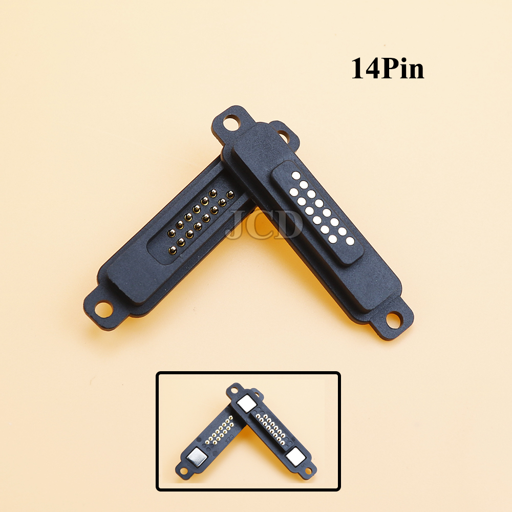 1Pair 13/14/15/16/17/18/19/20Pin Waterproof Magnetic Pogo Pin Connector 2A Male Female Pogopin Spring Loaded DC Power Socket: Dark Grey