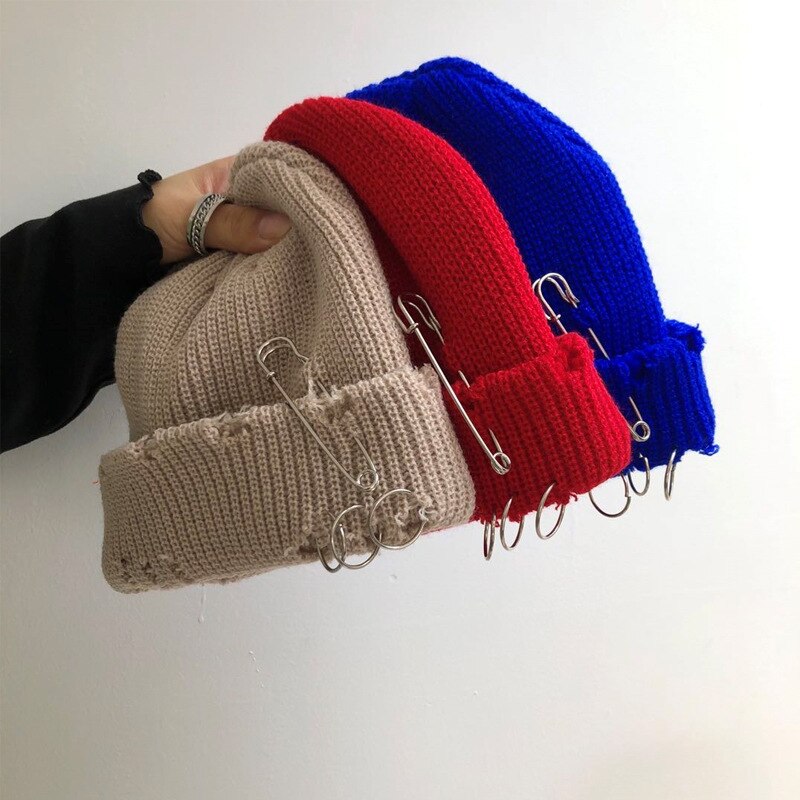 2022 hue kalot metalring uden kant hatte hip hop kasketter street strikkede huer hat kvinder kasket mænd motorhjelm gorras hombre femme