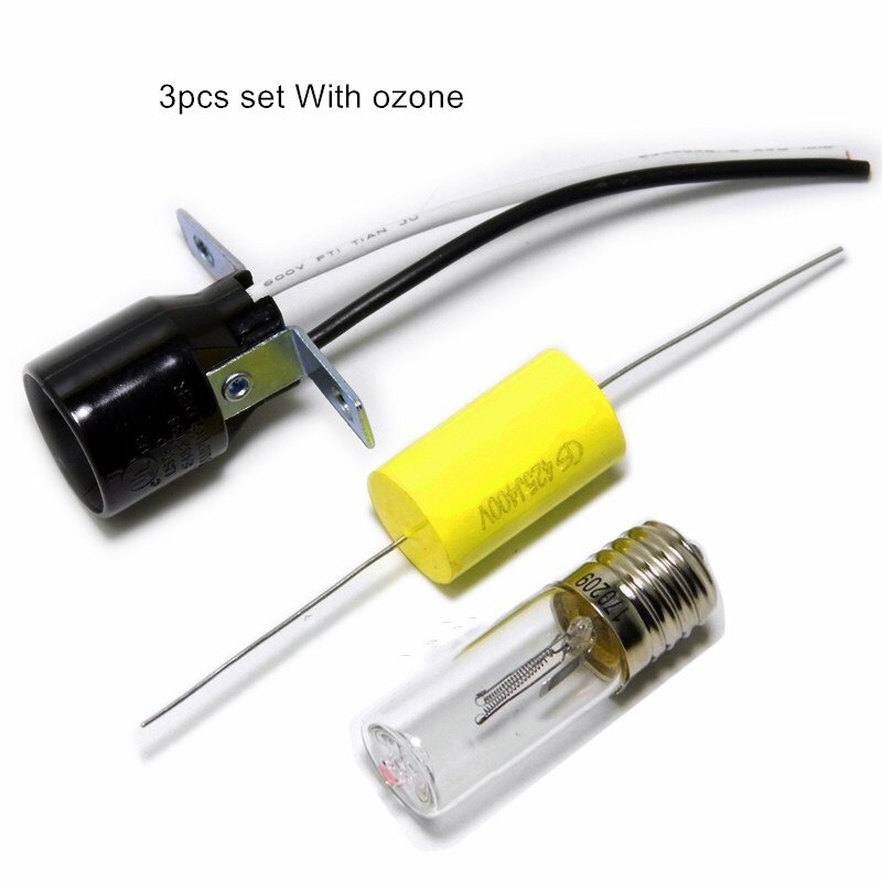 Chaude 3 pièces/2 pièces ensemble 3W UV ampoule lumière E17 support de lampe démarrage condensateur noir ampoule UV stérilisation lampe avec Kit de bricolage à l'ozone