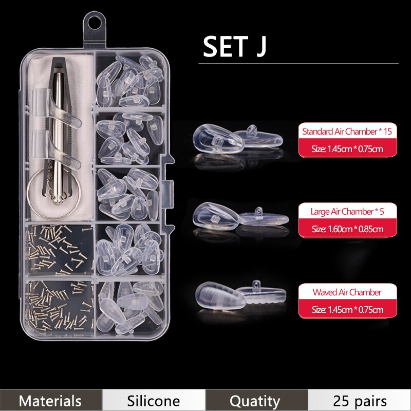 Pehmeät nenätyynyt silmälaseihin silikoniset nenätyynyt silmälaseihin aurinkolasien ruuvit: J