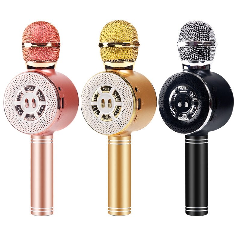 Wireless Bluetooth Karaoke Microphone Handheld Speaker Singing Machine with LED Light for Christmas Year/Party/Home/Birthday