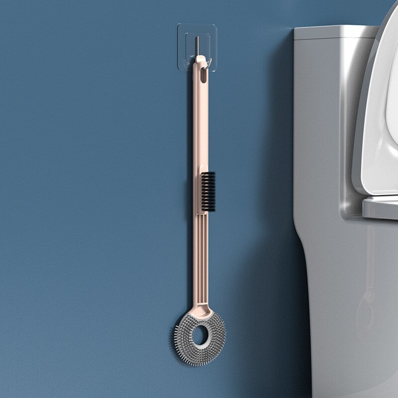 Silikon Wc Pinsel Startseite Wc Sauberen Pinsel Zauberstab Montiert Wc Reinigung Werkzeuge Mit 2 Bürsten WC Schlecht Zubehör: Rosa Nein Kasten
