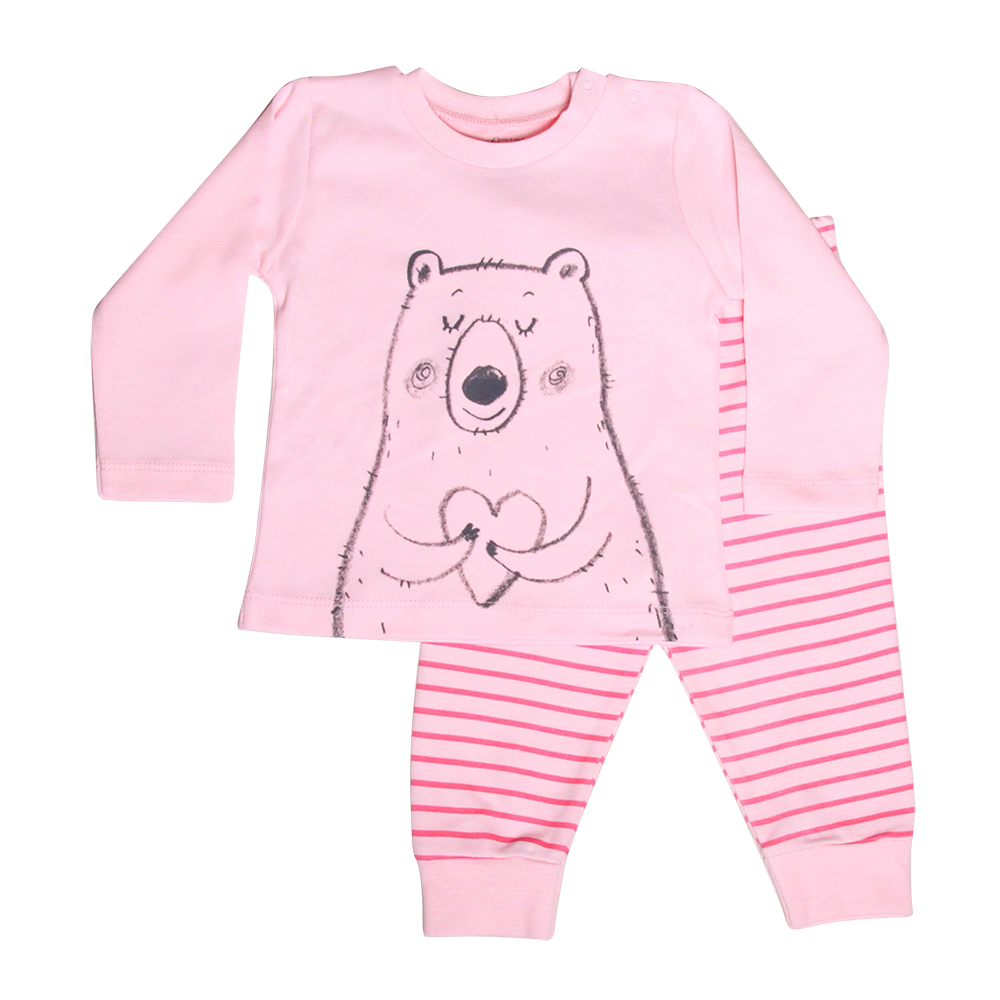 Luggi Baby Meisje Teddybeer Roze Pyjama Set (Pyjama Set)