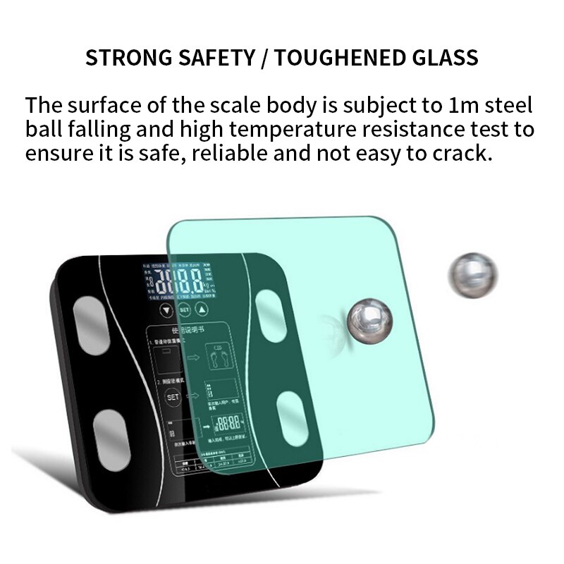 Body Fat Scale Electronic Smart Digital Bathroom Scale Body Composition Analyzer For Weight Body Fat Water BMI Muscle