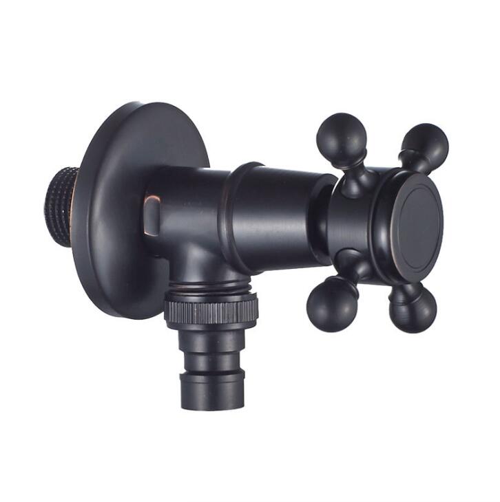 Antiuqe Brass Angle Stop Valve Filling For Washing Machine Triangle Valves Water Stop Faucet Replacement Parts ML99: black
