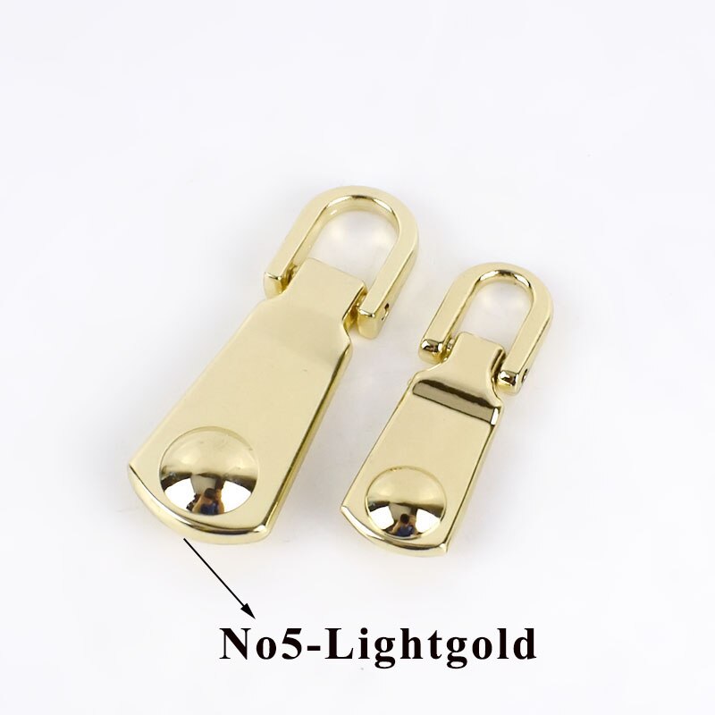 10pcs 3# 5# Metal Zipper Pullers Jacket Coat Zip Repair Kits Zipper Pull For Zipper Sliders DIY Sewing Crafts: No5-Lightgold