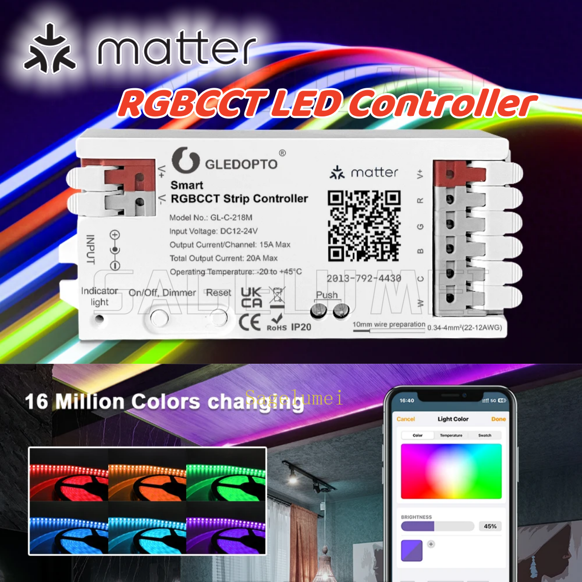 Matter Led Controller Matter RGBCCT LED Controller for Analog LED Strip ... – Grandado