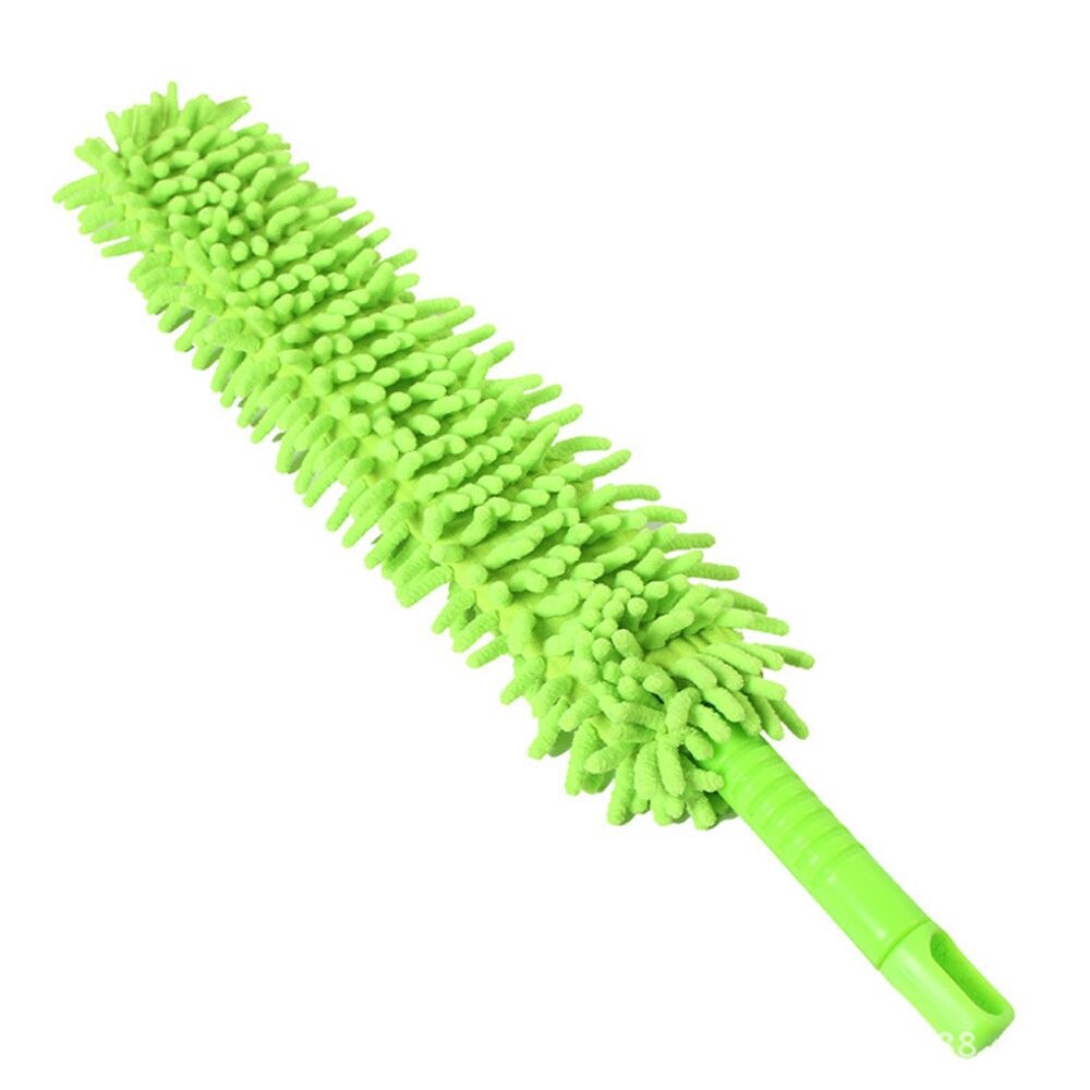 Foldable Dust Remover Flexible Wheel Brush Anti-static Car Cleaner Furniture Cleaning Tool Microfiber Car Washer Chenille Mop: green