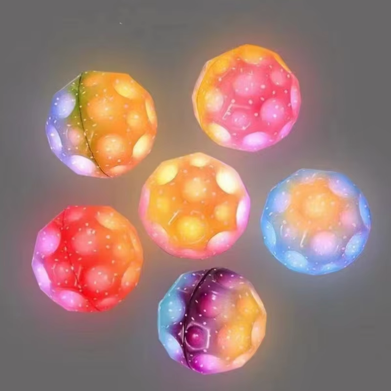 Bola quicando extrema alta com luz led bola espacial brilhante crianças brinquedos ao ar livre brinquedos fidget alívio do estresse buraco bola: Verde