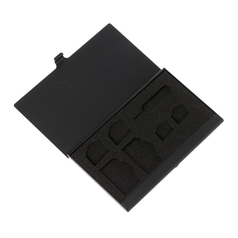 Alumiininen kannettava sim micro pin sim-kortti nano-kortin säilytyskotelon suojakotelon pidike