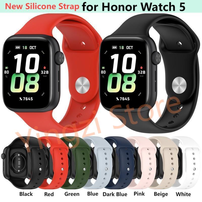 siliconen band voor Honor Watch 5 Vervanging polsbandje Horlogeband voor Honor Watch 5 Sportarmbandaccessoires