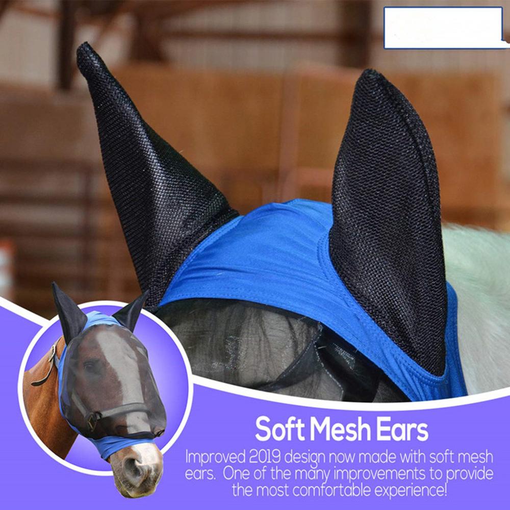 Breathable Full Face Mesh Anti-UV Anti Fly Mask Eye Comfortable Horse Mask Summer Anti-mosquito Unisex Pet Supplies #4J06