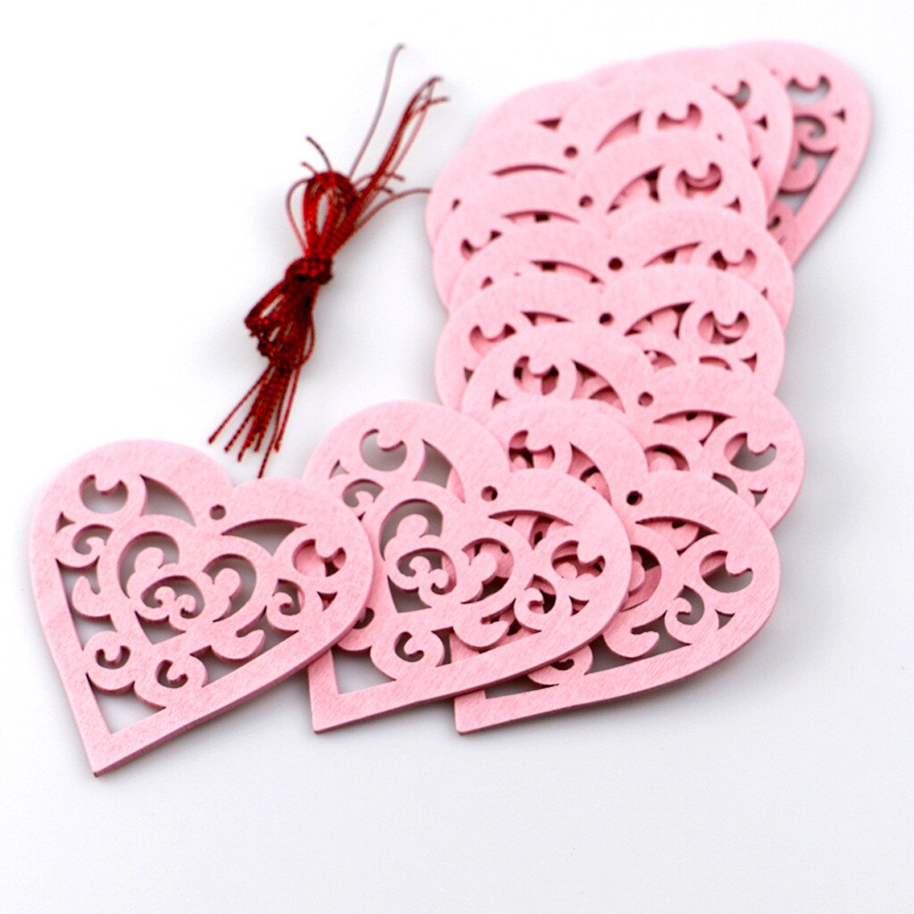 Fournitures de mariage festives en bois, décoration en cœur creux pour la saint-valentin, amour