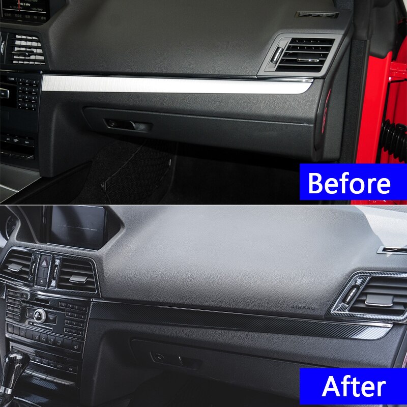 Car Center Console Dashboard Trim Strips Sticker Decoration For Mercedes Benz E Class Coupe W207 C207 Accessories