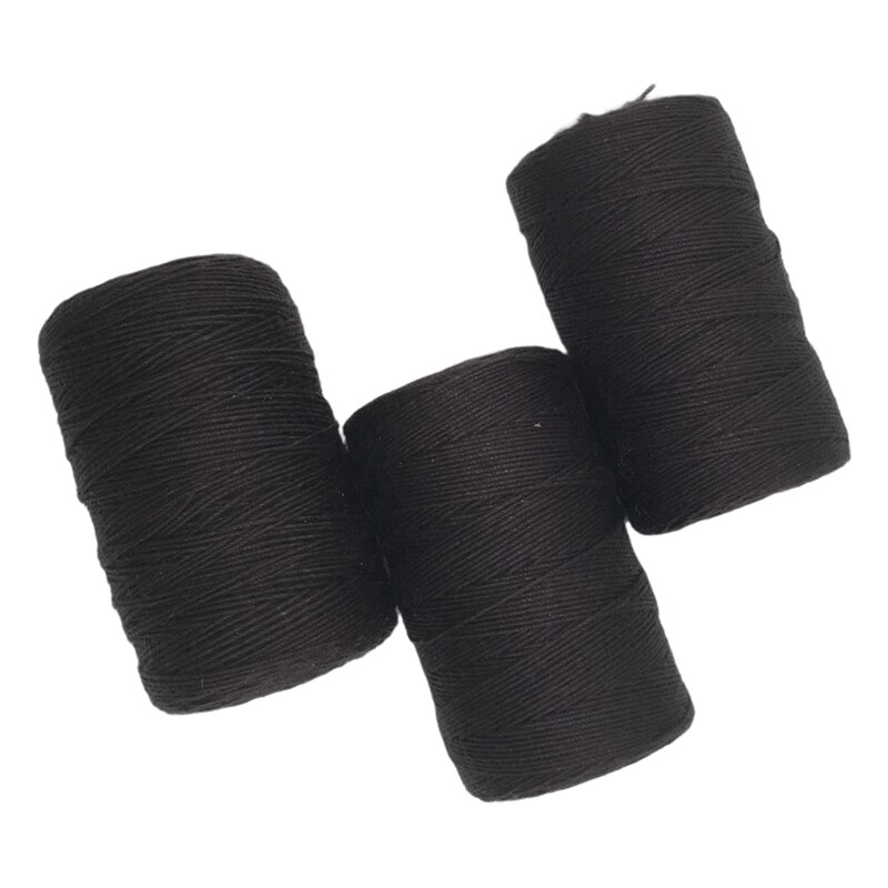 12 rolls BLACK Hair Weaving Thread Cotton Sewing Thread 1000 yards 12 rolls one box 1 pc 6.5cm C curved needle: Dark brown