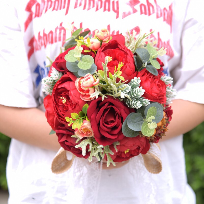 Waterfall Ivory Wedding Flowers Bridal Wedding Bouquets Pink Champagne Bouquet for Brides Artificial Flower Bouquet De Marriage